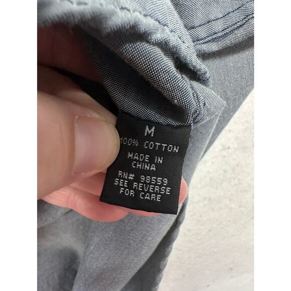 AMERICAN GARAGE Mens Medium Button Up Shirt Short Sleeve Patriotic Cotton 100% - Picture 5 of 6